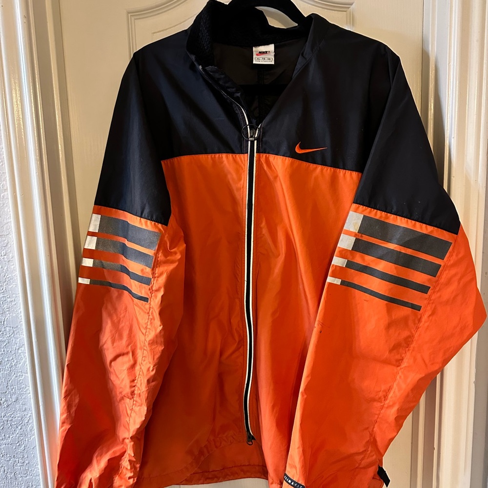Vintage NIKE CLIMA FIT 3M REFLECTIVE Running jacket windbreaker XL Center swoosh